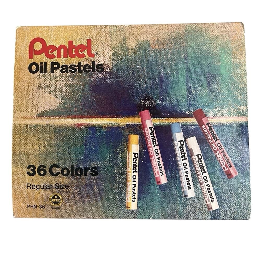 Vtg Pentel Oil Pastels 36 Colors Assorted Art Taiwan